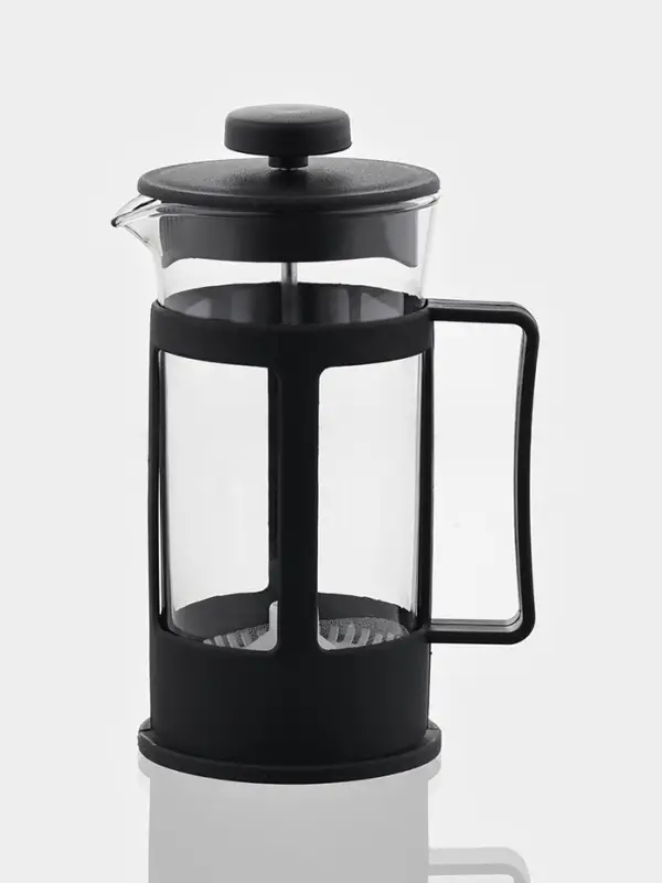 Чайник заварочный френч-пресс Доляна &laquo;Классика&raquo;, 350 мл, стекло, чёрный
