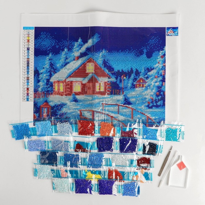Новогодняя алмазная мозаика «Новый год. Рождественский вечер», 30 х 40 см Новогодняя алмазная мозаика «Новый год. Рождественский вечер», 30 х 40 см