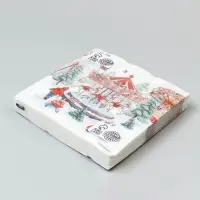 Салфетки бумажные двухслойные "Новогодние забавы", 33*33 см, набор 20 штук