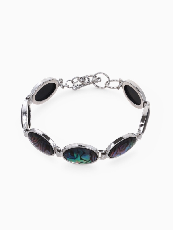 Браслет «Галиотис» овал, цвет белый, в серебре Браслет «Галиотис» овал, цвет белый, в серебре