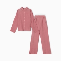 Пижама женская (рубашка и брюки) KAFTAN Basic размер 44-46, пудрово-розовый