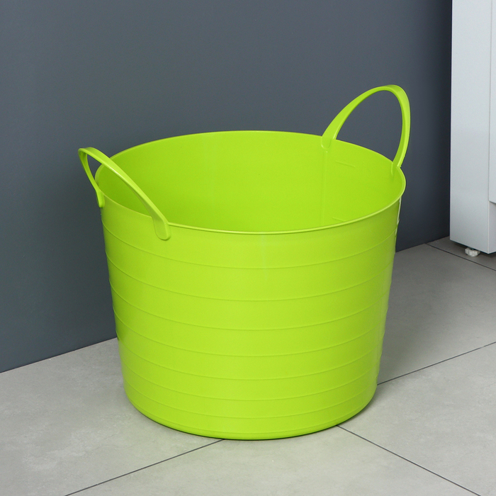 Корзина для белья мягкая, 17 л, 33×33×24,5 см, цвет ярко-зелёный Корзина для белья мягкая, 17 л, 33×33×24,5 см, цвет ярко-зелёный