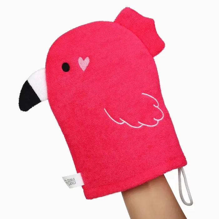 Детская мочалка для купания Крошка Я &laquo;Фламинго&raquo;, махра