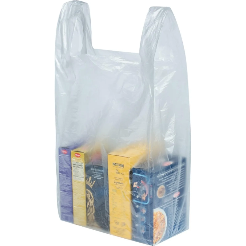 Пакет-майка ПНД 28+13x57 см, 15 мкм, 100 шт/уп, прозрачный