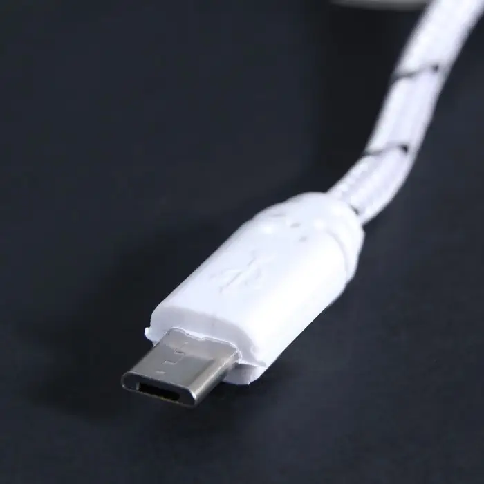 Кабель Luazon, microUSB - USB, 1 А, 0.9 м, оплётка нейлон, белый