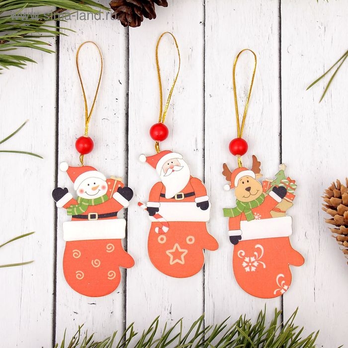 Подвеска новогодняя «Варежка с сюрпризом», МИКС, односторонняя Подвеска новогодняя «Варежка с сюрпризом», МИКС, односторонняя