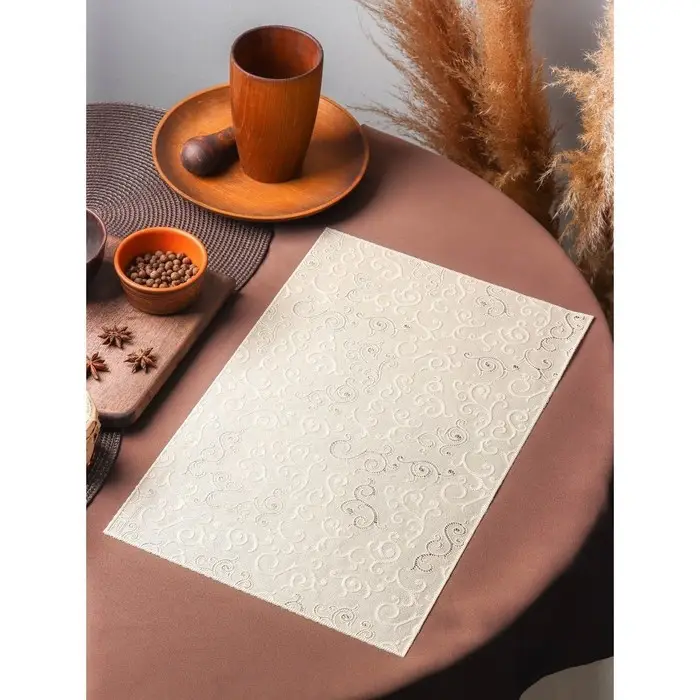 Салфетка ажурная для стола «Нежность. Витки», 45×30 см, бежевая