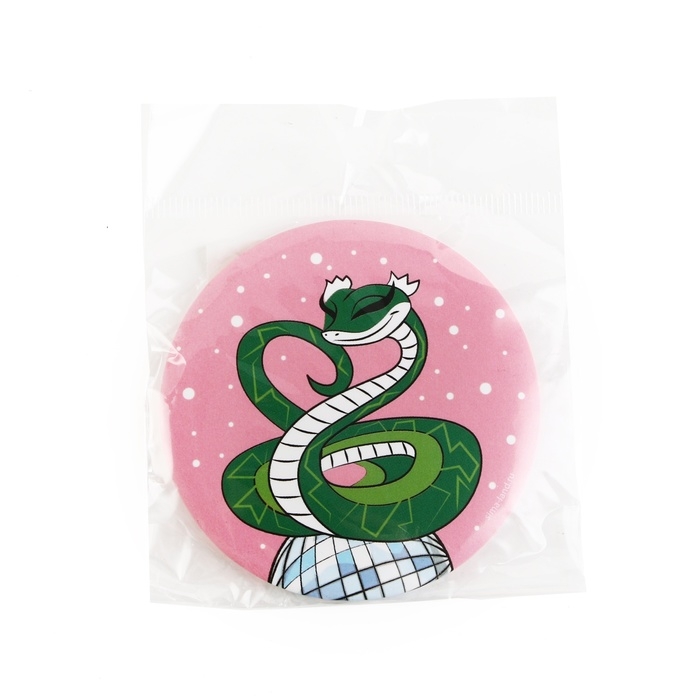 Зеркало карманное новогоднее «Новый год: Зеленая змейка», диам.7 см Зеркало карманное новогоднее «Новый год: Зеленая змейка», диам.7 см