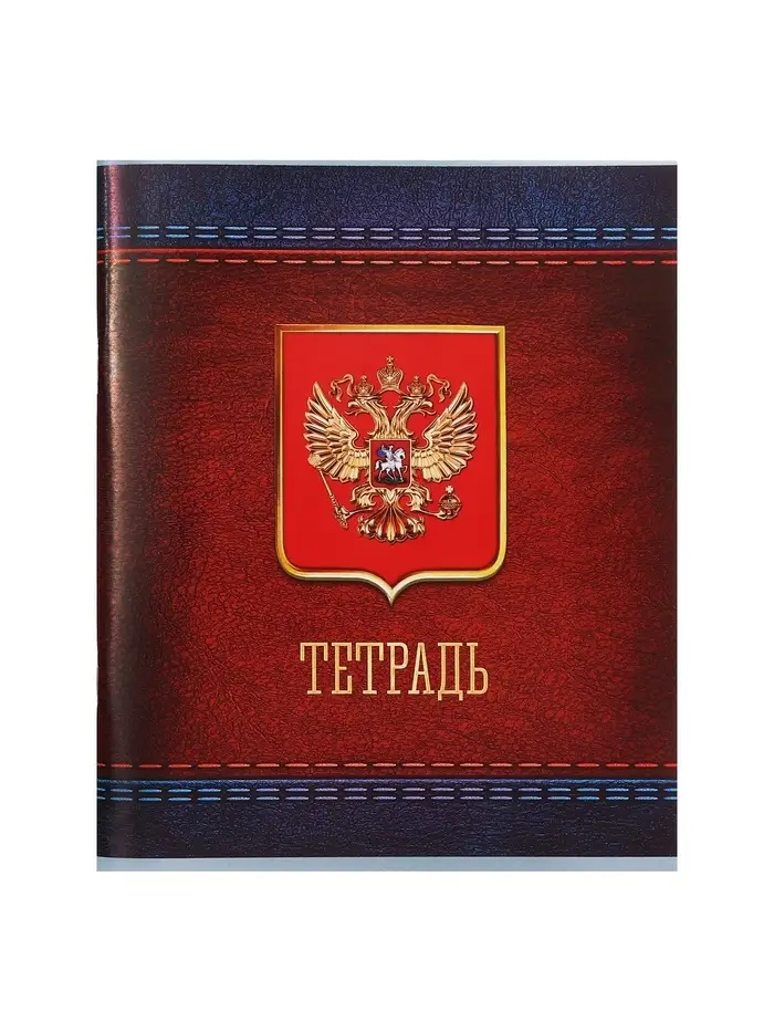 Тетрадь 48 листов в клетку Calligrata «Россия», обложка мелованная бумага, блок №2, белизна 75% (серые листы), МИКС