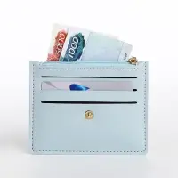 Картхолдер с монетницей на молнии, цвет голубой