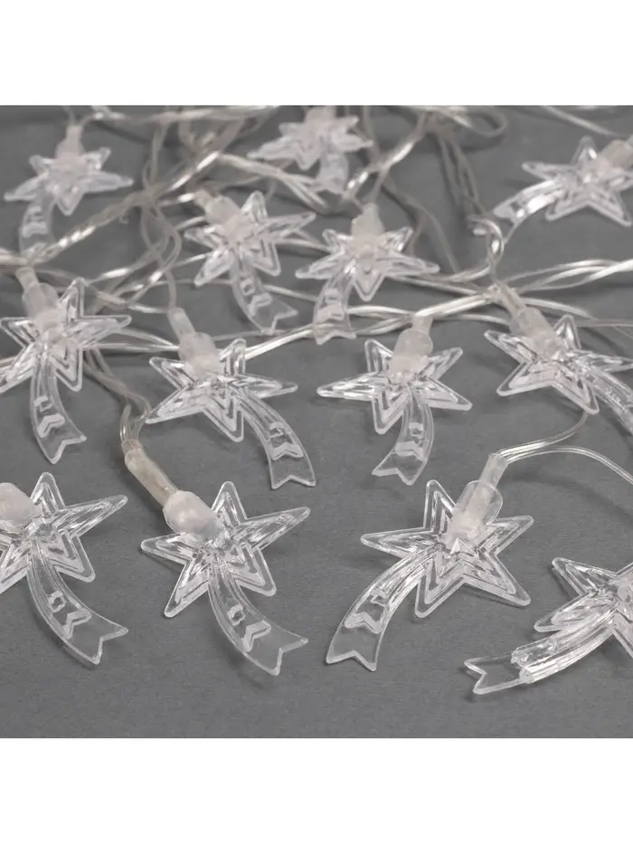 Гирлянда &laquo;Нить&raquo; 5 м с насадками &laquo;Комета&raquo;, IP20, прозрачная нить, 20 LED, свечение мульти (RG/RB), мигание, 220 В