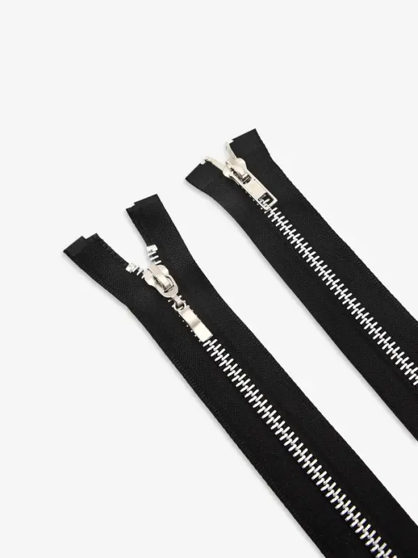 Молния металлическая, №5, 2 замка, разъёмная, замки автомат, 100 см, чёрная