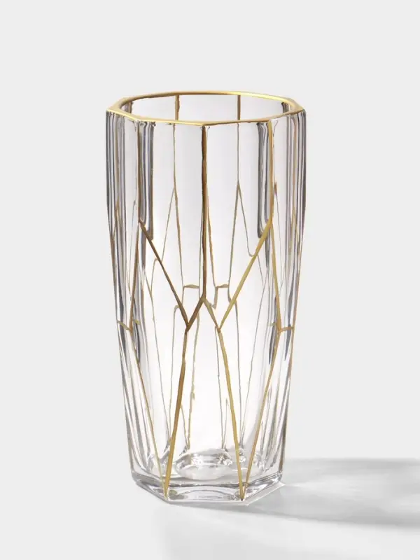 Ваза &laquo;Ронья&raquo; 23&times;11.5 см, стекло, прозрачно-золотая