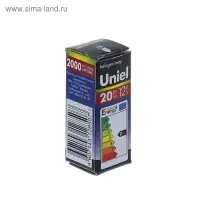 Лампа галогенная Uniel, G4, 20 Вт, 12 В, прозрачная