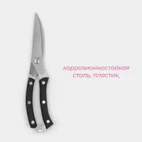 Ножницы для разделки птицы Доляна &laquo;Профи&raquo;, 25&times;4&times;1.5 см, чёрные