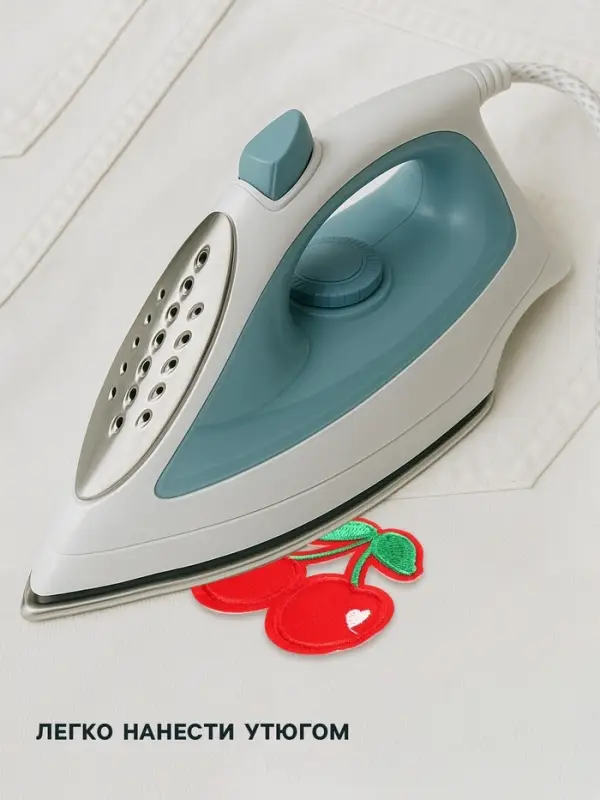 Термоаппликация &laquo;Вишня&raquo;, 6&times;5 см, красная