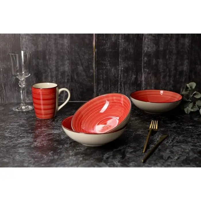 Тарелка керамическая глубокая Доляна «Морской мир», 540 мл, d=18 см, цвет красный Тарелка керамическая глубокая Доляна «Морской мир», 540 мл, d=18 см, цвет красный