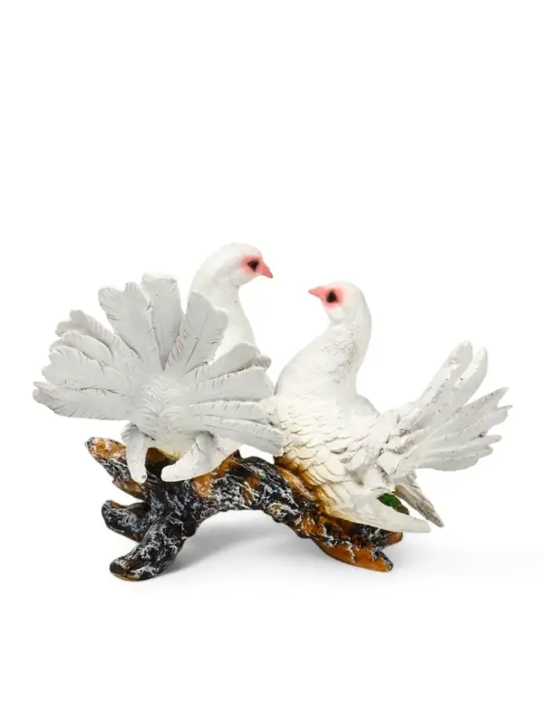 Садовая фигура из полистоуна &laquo;Голуби на коряге&raquo;, 37&times;18&times;37 см