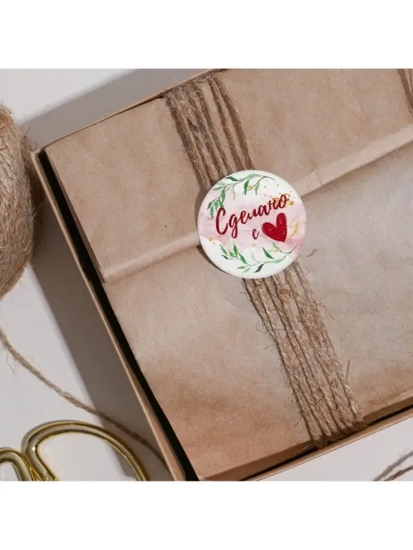 Наклейки для бизнеса «Сделано с любовью», 4 х 4 см, 50 шт