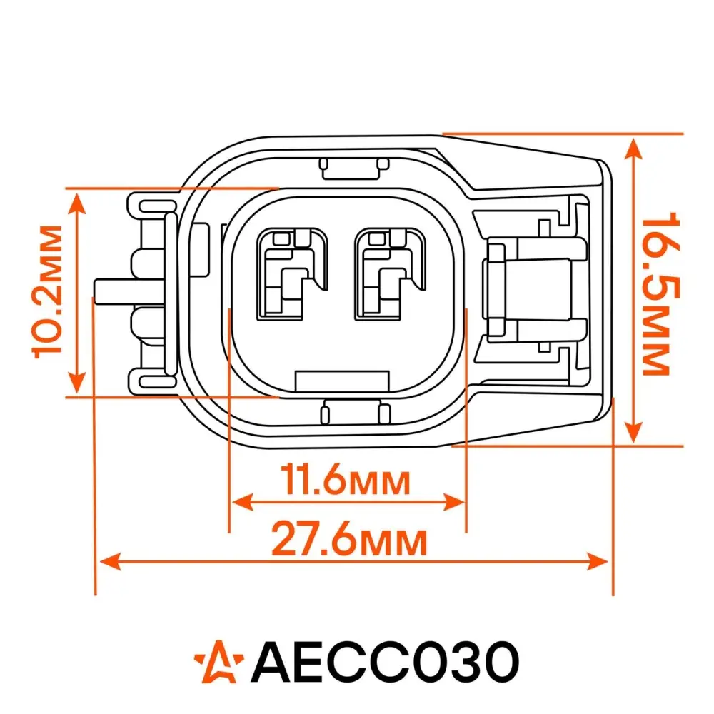 Разъём 2 pin с проводами для датчика ABS Chevrolet, Opel, Ford