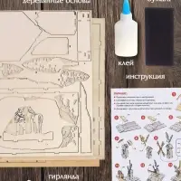 Ночник - конструктор своими руками из дерева &laquo;Тёмный воин&raquo;, подставка - разделитель для книг