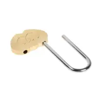 Замок навесной ТУНДРА Сердечко двойное, сувенирный, цвет золото