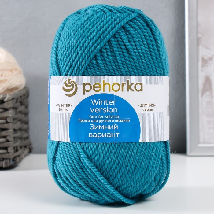 Пряжа для вязания спицами, крючком «Пехорский текстиль. Зимний вариант», 95% импортная шерсть, 5% акрил объёмный, 100 м/100 г, (591 лагуна) Пряжа для вязания спицами, крючком «Пехорский текстиль. Зимний вариант», 95% импортная шерсть, 5% акрил объёмный, 100 м/100 г, (591 лагуна)