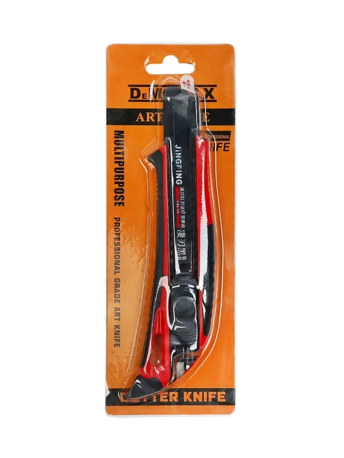 Нож канцелярский 18 мм корпус, чёрное лезвие, МИКС