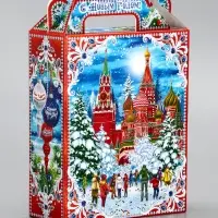 Подарочная коробка новогодняя &laquo;Кремль&raquo;. для сладких подарков, 14&times;6&times;21 см
