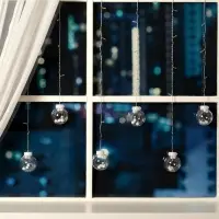 Гирлянда &laquo;Бахрома&raquo; 2.4&times;0.7 м с насадками &laquo;Шарики&raquo;, IP20, прозрачная нить, 108 LED, свечение мульти, 8 режимов, 220 В