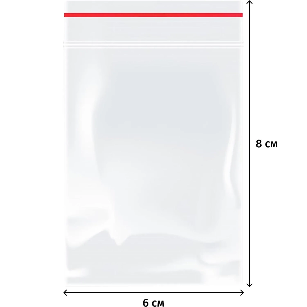 Пакет с замком (Zip Lock) 6x8 см., 32мкм, 1000 шт/уп
