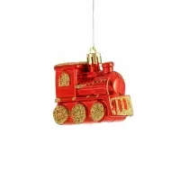 Ёлочные игрушки 4 шт. &laquo;Паровозик&raquo;, 6.5&times;4.5 см, красно-золотой