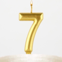 Свеча для торта, цифра «7», золото, 3 х 6 см