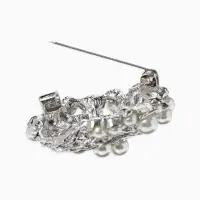 Брошь &laquo;Жемчуг&raquo;, гнездо, цвет белый в серебре