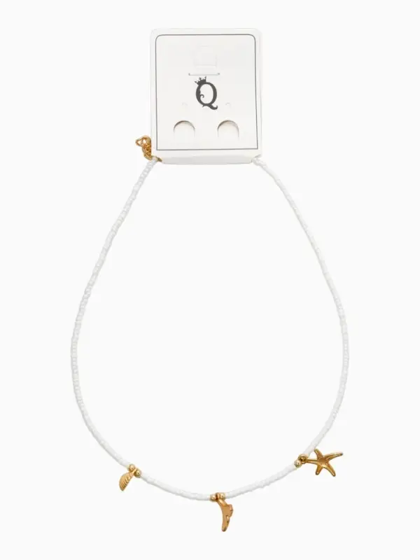 Чокер "Морской мир" русалочка с жемчугом, цвет бело-голубой в золоте