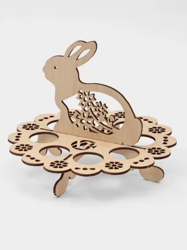 Подставка для яиц пасхальная Доляна &laquo;Зайчик&raquo;, 8 ячеек, 20&times;16 см, дерево