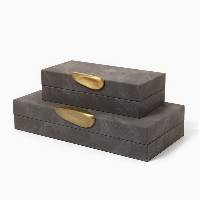 Шкатулка для украшений «Серый мрамор» экокожа, набор 2 шт. Шкатулка для украшений «Серый мрамор» экокожа, набор 2 шт.
