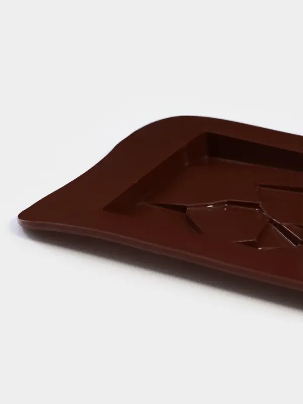 Форма для шоколада Доляна &laquo;Дробленый шоколад&raquo;, 21.2&times;10.6&times;1 см, силикон, коричневая