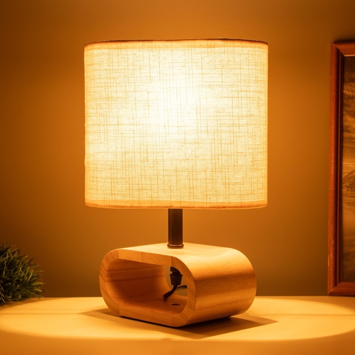 Лампа настольная Лампа настольная "Лилит" 1х40Вт Е27 светлое дерево 11,5х20х30см