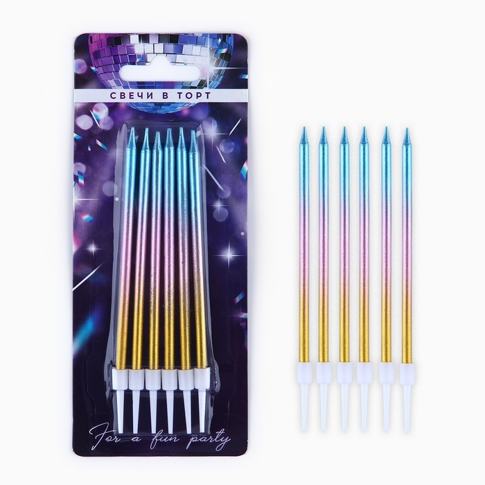 Свечи для торта «Make a wish», 6 шт., 13 х 0,5 см Свечи для торта «Make a wish», 6 шт., 13 х 0,5 см