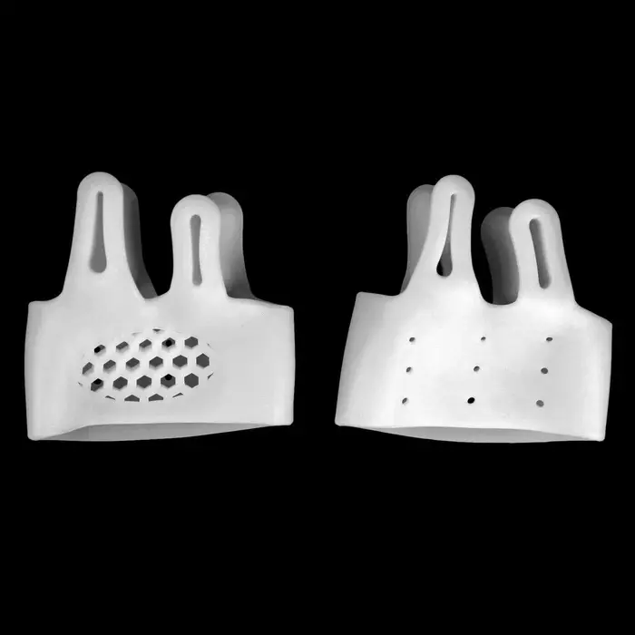 Корректоры - разделители для пальцев ног, на манжете, дышащие, 2 разделителя, силиконовые, 8&times;7 см, пара, белые