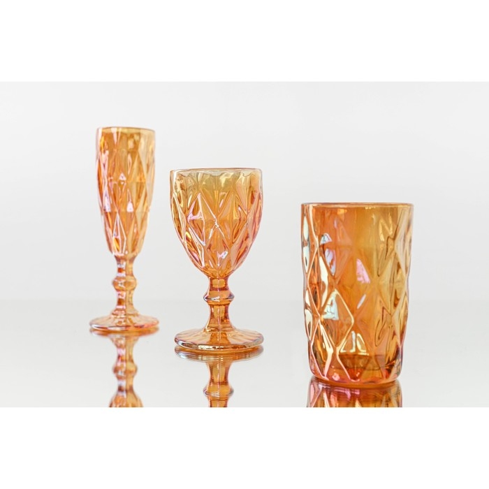 Набор стаканов стеклянных Magistro «Круиз», 350 мл, 8×12,5 см, 6 шт, цвет янтарный