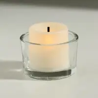 Стеклянный подсвечник на 1 свечу &laquo;Круглый&raquo;, прозрачный, 3.2&times;5&times;5 см