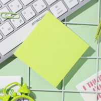 Стикеры с клеев.краем 76x76 мм 100 лист неоновый зеленый