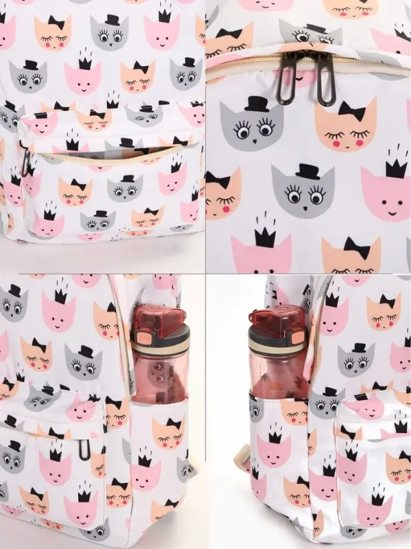 Рюкзак школьный &laquo;Котятки&raquo;, с пеналом, 29&times;12&times;41 см, белый