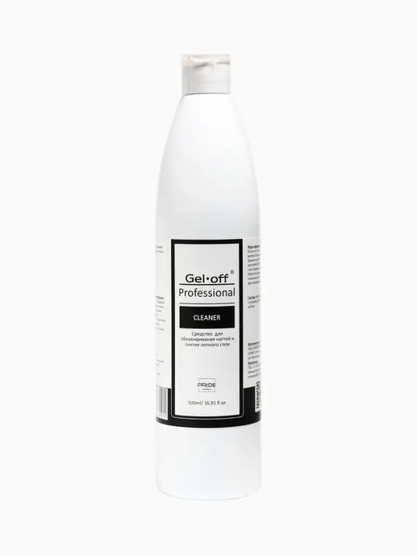 Средство для обезжиривания ногтей и снятия липкого слоя Gel-off Cleaner Professional, 500 мл