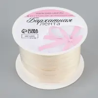 Лента бархатная, 6 мм, 18&plusmn;1 м, молочная №04