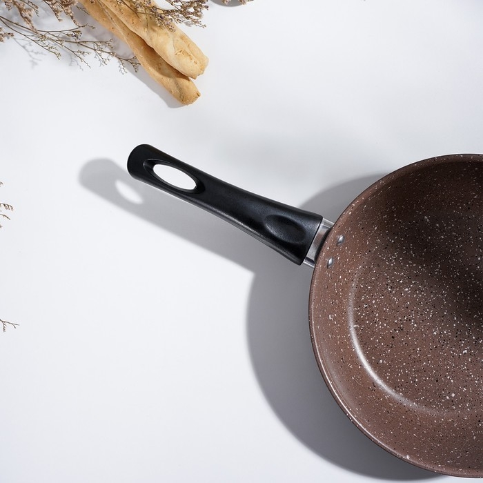 Сковорода Rock, d=21 см, пластиковая ручка, антипригарное покрытие, цвет коричневый Сковорода Rock, d=21 см, пластиковая ручка, антипригарное покрытие, цвет коричневый