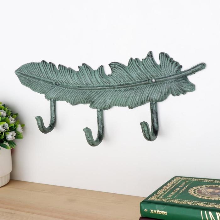 Крючки декоративные чугун Крючки декоративные чугун "Пёрышко" 12х33х4,5 см