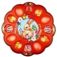 Подставка для 12 яиц и кулича &laquo;Кролик&raquo; на пасху, 30&times;30 см